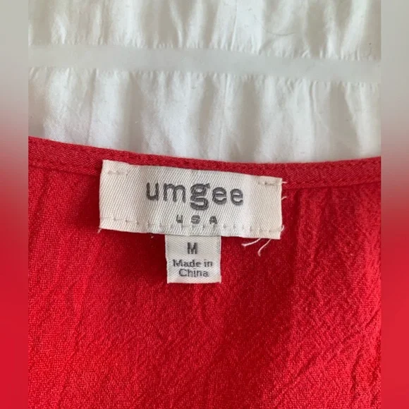 Umgee Red Embroidered Dress with Floral Details - Picture 8 of 16